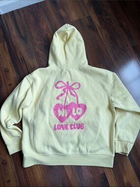 Wilo the Label Love Club Butter Yellow Hoodie With Pockets Womens M